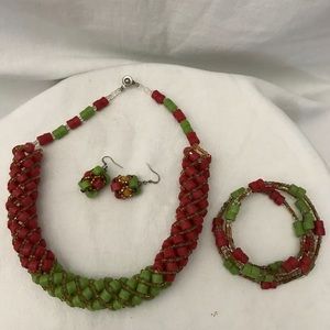 Hand crafted necklace  set made in Ghana